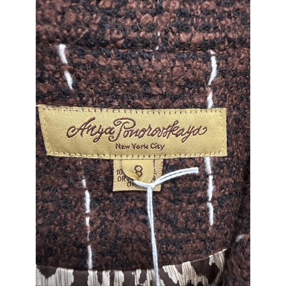 Anya Ponorovskaya Trench‎ Coat Womens 8 Wool Tweed Jacket - Picture 8 of 11